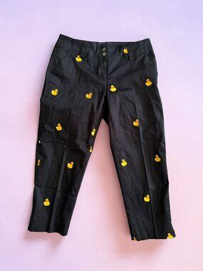 LOUDMOUTH Rubber Duck Embroidered Active Capri Golf Pants Size US 2